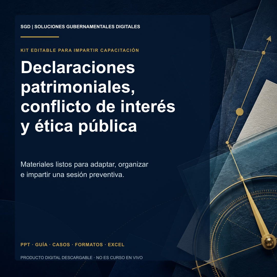 Portada del kit para impartir capacitación sobre declaraciones patrimoniales, conflicto de interés y ética pública